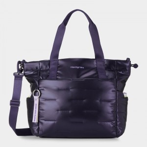 Purple Deep Blue Hedgren Puffer Women's Tote Bags | FTO4879YJ